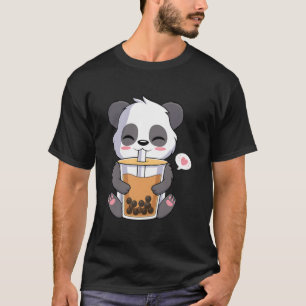 Kawaii Anime Panda trinkt Boba Bubble Tea T-Shirt