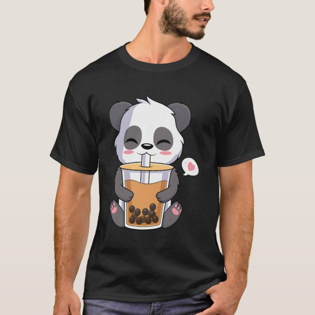 Kawaii Anime Panda trinkt Boba Bubble Tee (Vorderseite)