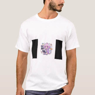Kawaii Anime Programmierer Mädchen T-Shirt | Cute 