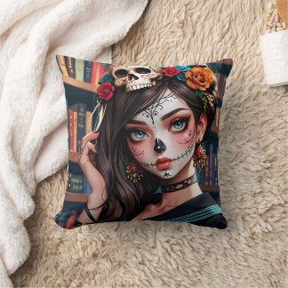 Kawaii Anime Skull Girl Pillow 01 Kissen