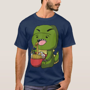 Kawaii Anime T-Rex Dinosaur Asian Noodles Japanisc T-Shirt