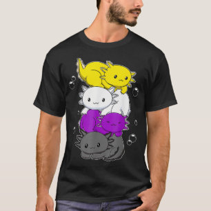 Kawaii Aolotl Batterie Nonbinary Flag LGBTQ T-Shirt
