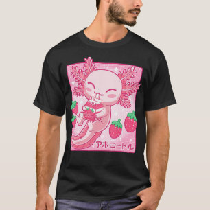 Kawaii Aolotl Erdbeermilchshake-Karton Japanisch T-Shirt