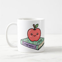 Kawaii Apfel auf Buch Süße Lehrerin Wertschätzung