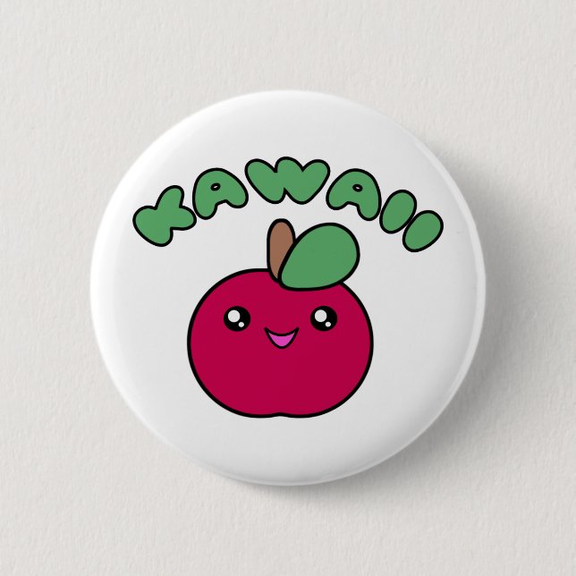 Kawaii Apple Button (Vorderseite)