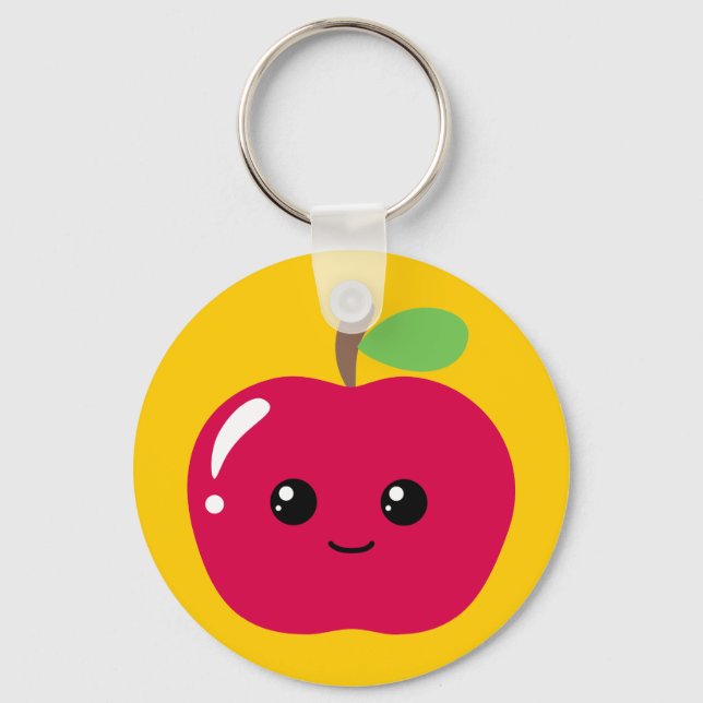 Kawaii Apple Schlüsselanhänger (Vorderseite)