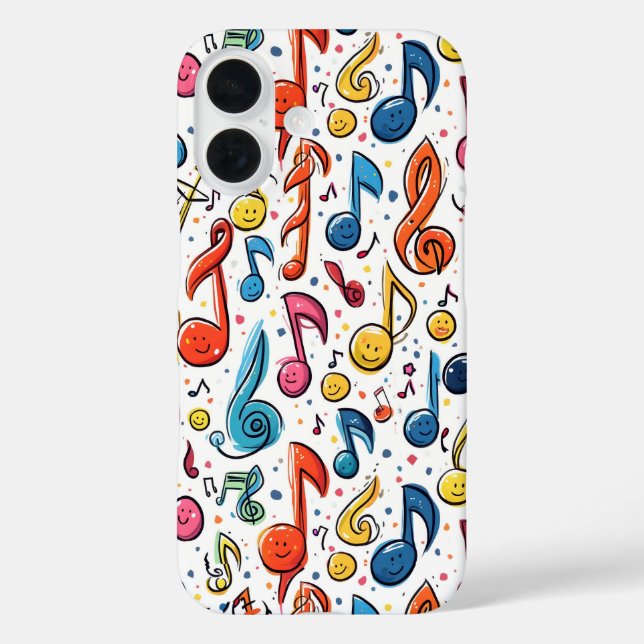 Kawaii Art Musical Notes Abstrakt Case-Mate iPhone Hülle (Rückseite)