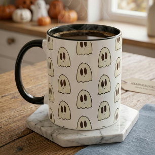 Kawaii-Ästhetik-Schwebender-Geister-Keramik Tasse