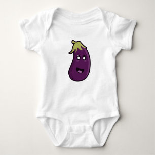 Kawaii Aubergine Baby Strampler