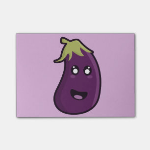 Kawaii Aubergine Post-it Klebezettel