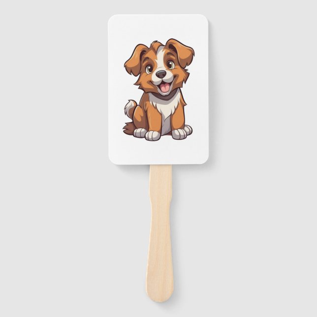 Kawaii Australian Shepherd Puppy Fächer (Vorderseite)