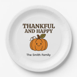 Kawaii Autumn Pumpkin Thanksgiving Pappteller