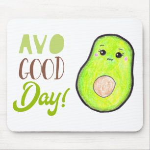 Kawaii Avocado Avo guten Tag Farbige Bleistift zei Mousepad