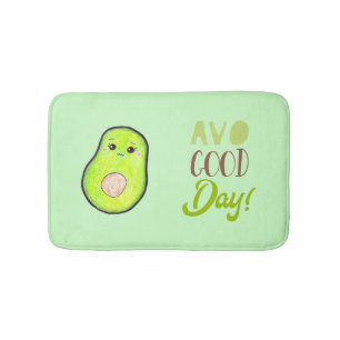 Kawaii avocado avo guten Tag grüne Typografie Badematte