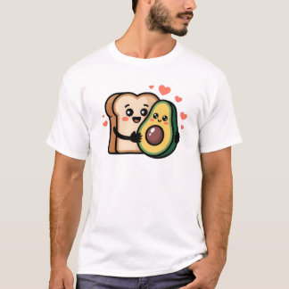 Kawaii Avocado, Cute Avocado Toast, Smiling Foodie T-Shirt