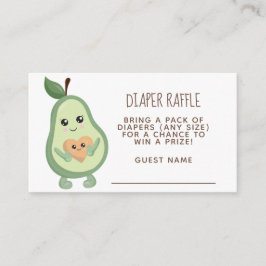 Kawaii Avocado Diaper Raffle Begleitkarte