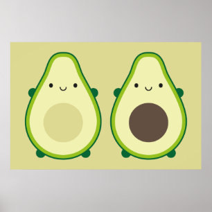 Kawaii Avocado Poster