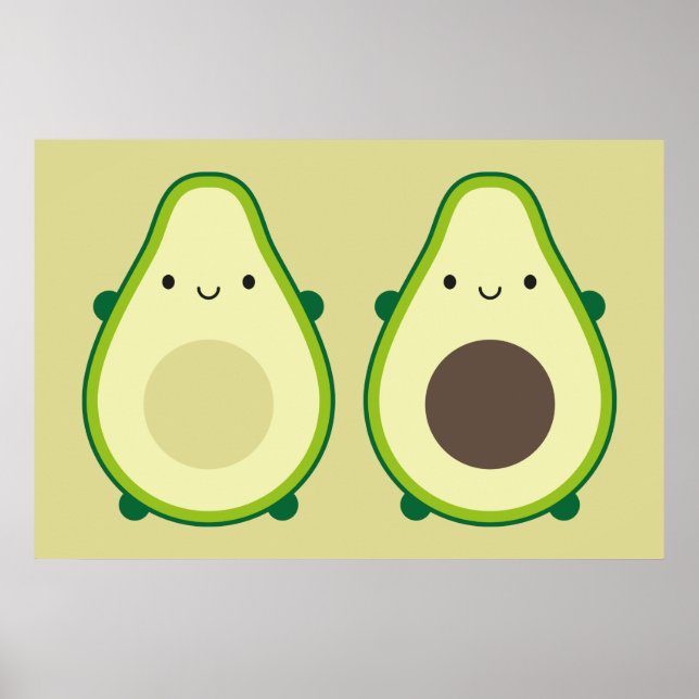 Kawaii Avocado Poster (Vorne)
