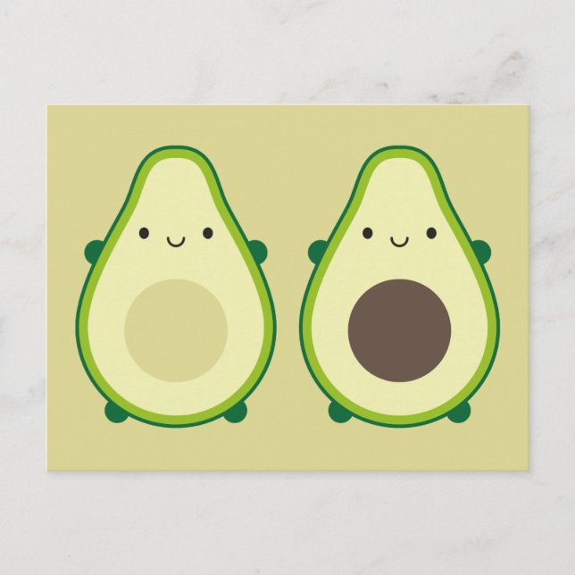 Kawaii Avocado Postkarte (Vorderseite)
