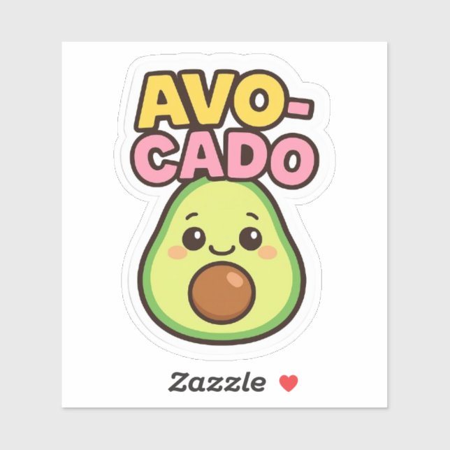 Kawaii Avocado Sticker (Blatt)