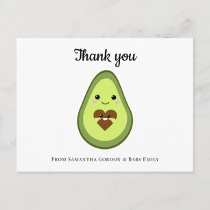 Kawaii Avocado Vielen Dank Baby Dusche Minimalisti Postkarte