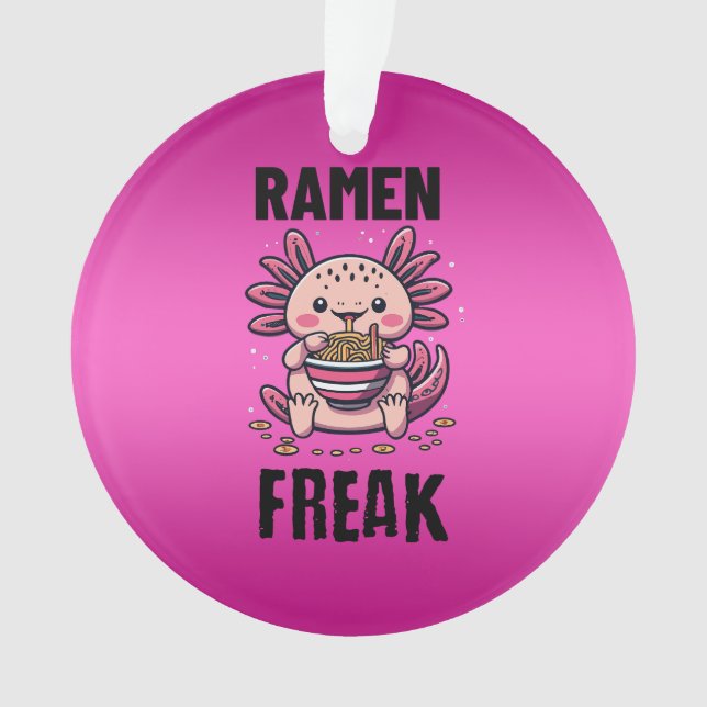 Kawaii Axalotl aß Ramen Ornament (Vorderseite)