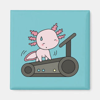 Kawaii Axolotl auf Treadmill Magnet
