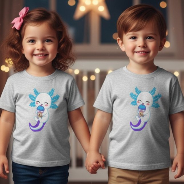Kawaii Axolotl Boba Tea Toddler T-Shirt (Von Creator hochgeladen)