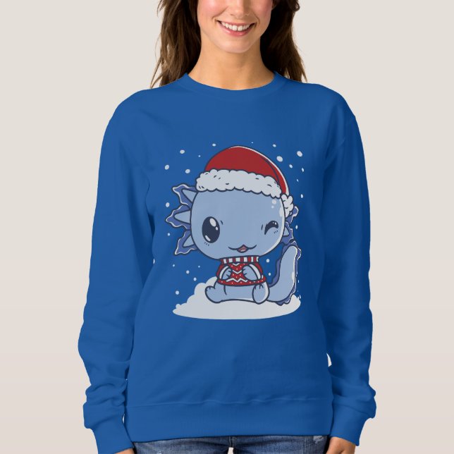 Kawaii Axolotl Christmas Sweatshirt (Vorderseite)