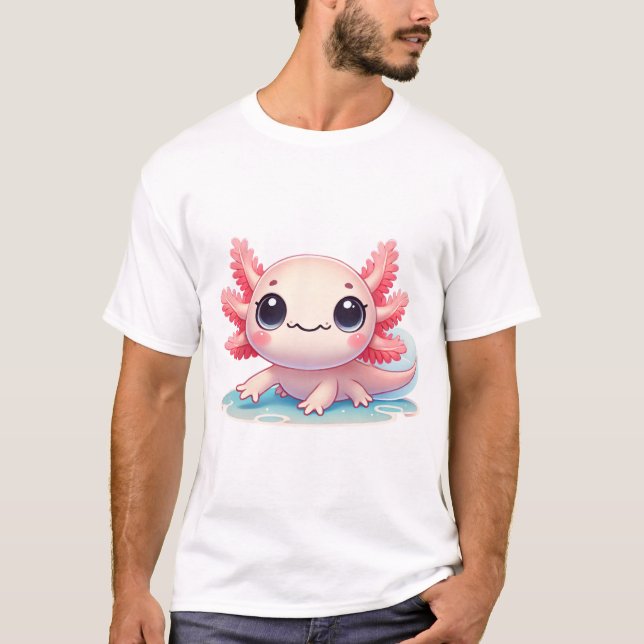 Kawaii Axolotl Design Cute Pastel Illustration for T-Shirt (Vorderseite)