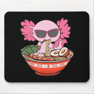 Kawaii Axolotl Eating Ramen Noodles Anime Girls Te Mousepad