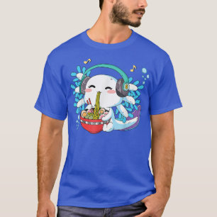 Kawaii Axolotl Eating Ramen Noodles Anime Kids Boy T-Shirt