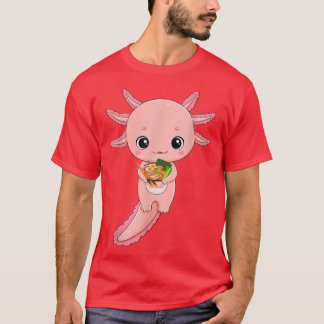 Kawaii Axolotl Eating Ramen Noodles Anime Kids Gir T-Shirt