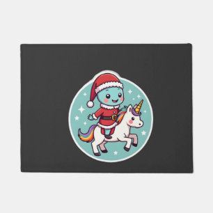 Kawaii Axolotl Einhorn Weihnachten Santa Frohe Wei Fußmatte
