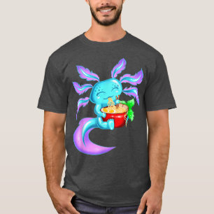 Kawaii Axolotl essen Männer Japanisch Anime Noodle T-Shirt
