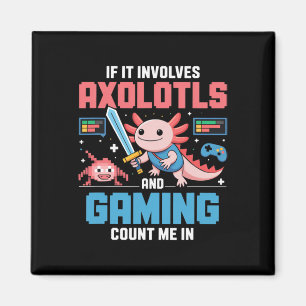 Kawaii Axolotl Gamer-Shirt für Jungen Mädchen Anim Magnet
