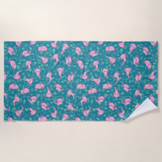 Kawaii Axolotl im Ocean Beach Towel Strandtuch