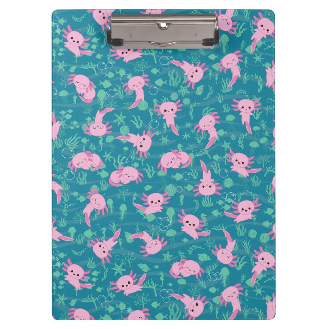 Kawaii Axolotl im Ocean Clipboard Klemmbrett (Vorderseite)