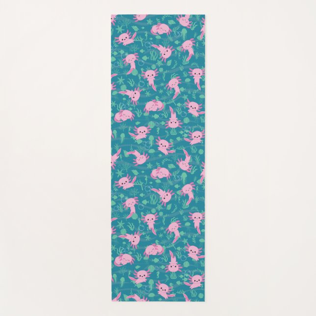 Kawaii Axolotl im Ocean Yoga Mat Yogamatte (Vorderseite)
