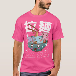 Kawaii Axolotl Inside Ramen Bowl Ästhetische Anime T-Shirt