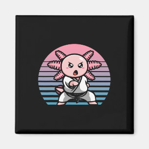 Kawaii Axolotl Karate Funny Martial Arts Magnet