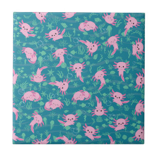 Kawaii Axolotl - Keramik im Ozean Fliese