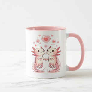 Kawaii Axolotl Liebe: Niedliche Wasserkreaturen Tasse