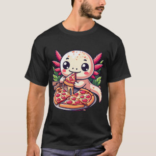 Kawaii Axolotl liebt Pizzaessen T-Shirt