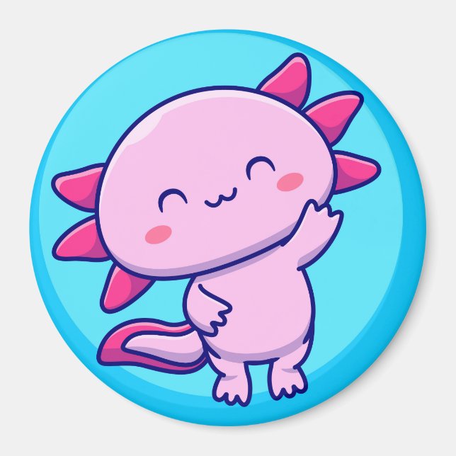 Kawaii Axolotl Magnet (Vorne)