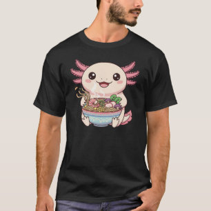 Kawaii Axolotl mit Ramen-Schale T-Shirt