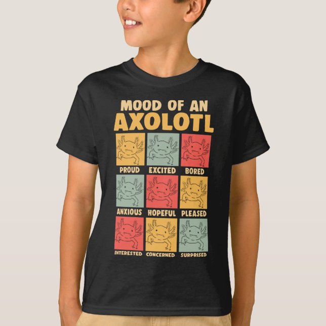 Kawaii Axolotl Mood Amphibian Joke T-Shirt (Vorderseite)