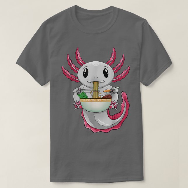Kawaii Axolotl Otaku Japanischer Anime Ramen Noodl T-Shirt (Design vorne)