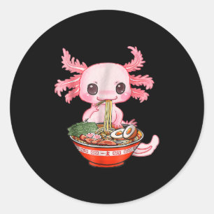 Kawaii Axolotl Ramen Food Japanisch Funny Graphen Runder Aufkleber