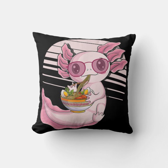 Kawaii Axolotl Ramen Noodles Japanese Food Anime G Kissen (Vorderseite)